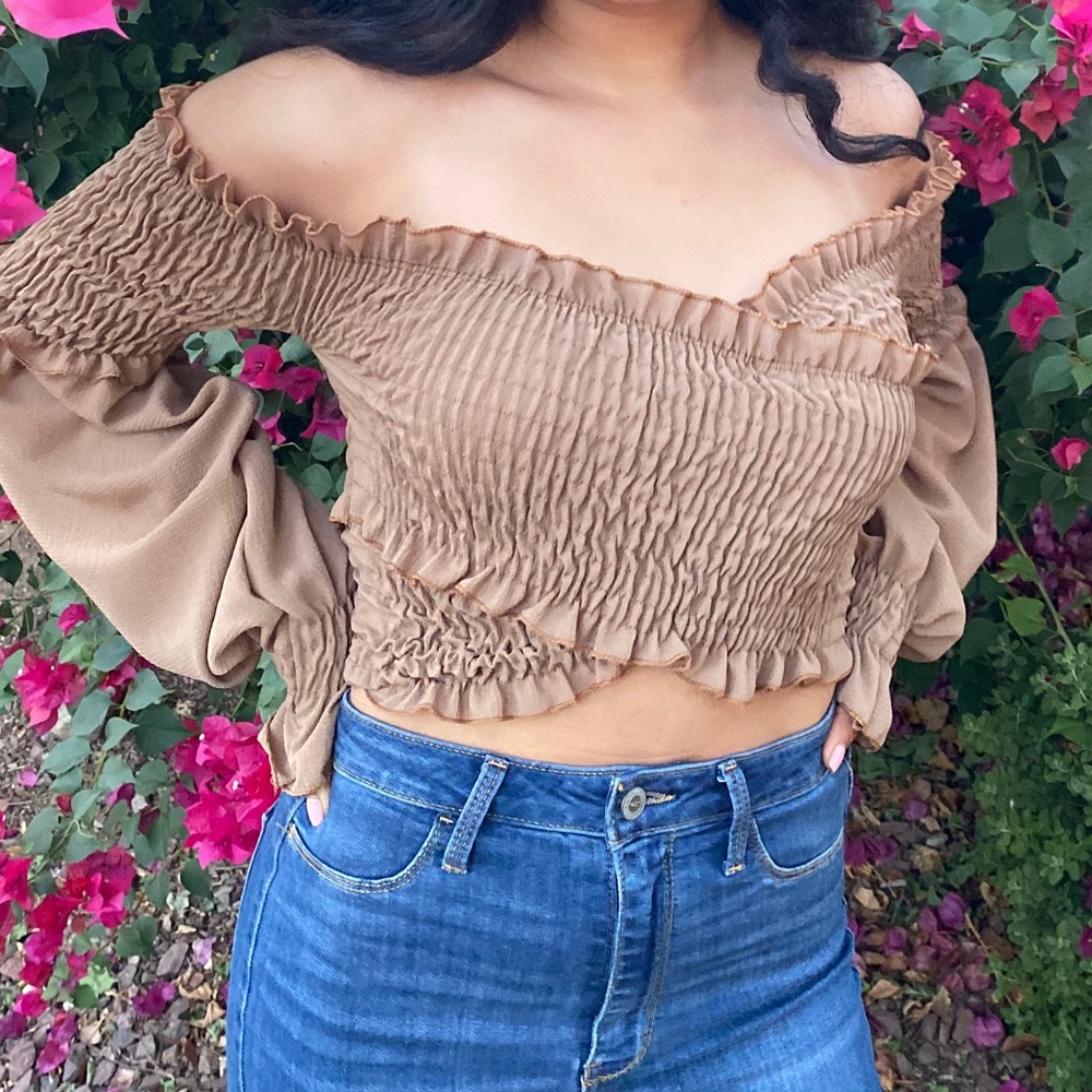 Brown crop top